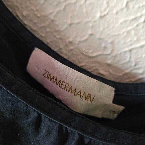 Zimmermann Dark Blue 1-Shouldered Silk Dress with Tie – Size Large - Picture 3 of 5